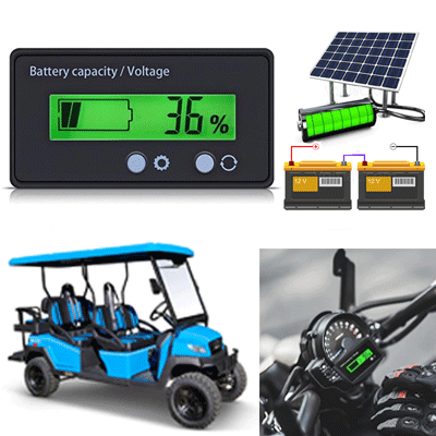 Battery capacity indicator voltage meter شاشة قياس شحن البطارية